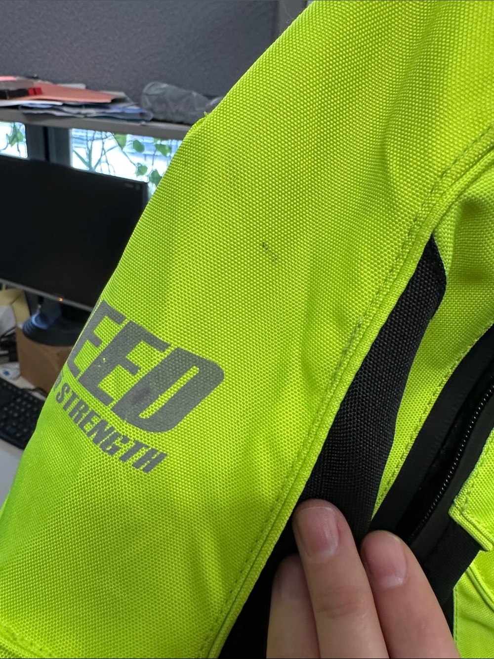 Men's High-Visibility Motorcycle Jacket - Neon Yellow & Gray - Picture 10 of 10